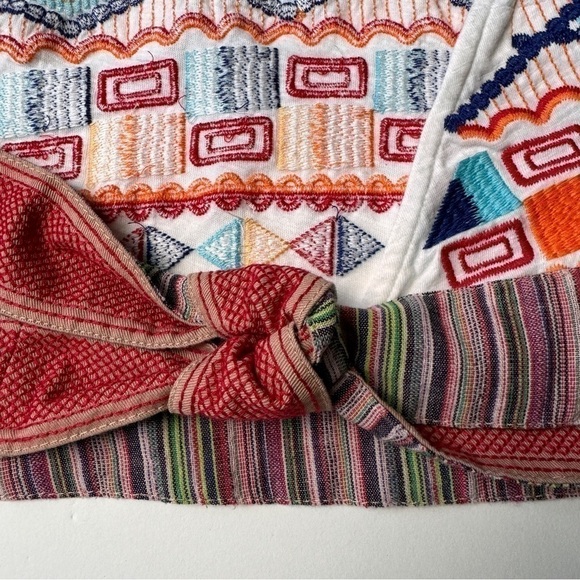 Altar'd States Hippy Bohemian Coastal Beachy Colorful Embroidered Halter, Sz. S - Picture 6 of 10